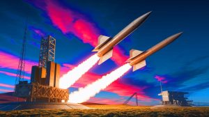 Illustration de la défense américaine avec un système inspiré de l'Iron Dome (création par IA, illustration non réaliste). Crédit : Ideogram.