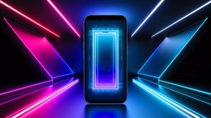 Illustration de smartphones équipés de batteries Silicium-Carbone révolutionnaires (création par IA, illustration non réaliste). Crédit : Ideogram.