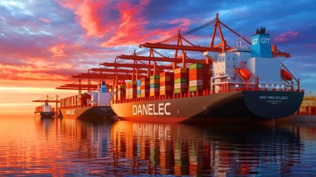 Illustration de l'acquisition de Danelec par GTT pour renforcer la performance maritime mondiale. Image réalisée par IA.