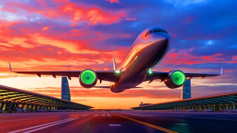 Illustration de la coopération entre Airbus et la Chine pour le développement du carburant d'aviation durable. Image réalisée par IA.