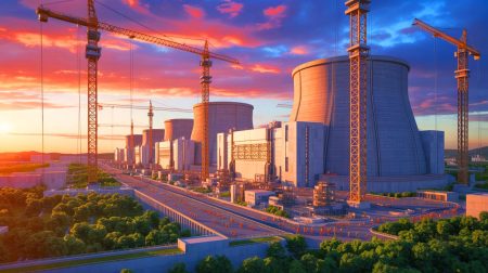 Illustration de la montée en puissance de la Chine dans le secteur nucléaire (création par IA, non réaliste). Crédit : Ideogram