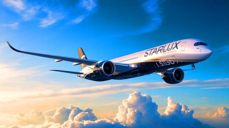Illustration de l'acquisition de dix Airbus A350-1000 par STARLUX Airlines. Image réalisée par IA.