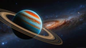 Illustration de la planète 2020 VN40 en résonance avec Neptune, générée par intelligence artificielle.
