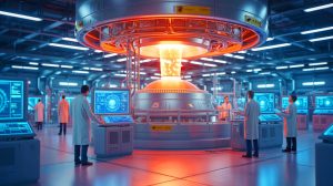 Illustration de la relance de General Fusion grâce à un financement de 22 millions d'euros pour développer la fusion nucléaire.