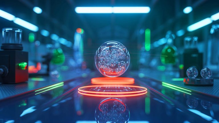 Illustration de la capture d'une nanoparticule dans un état quantique à température ambiante.