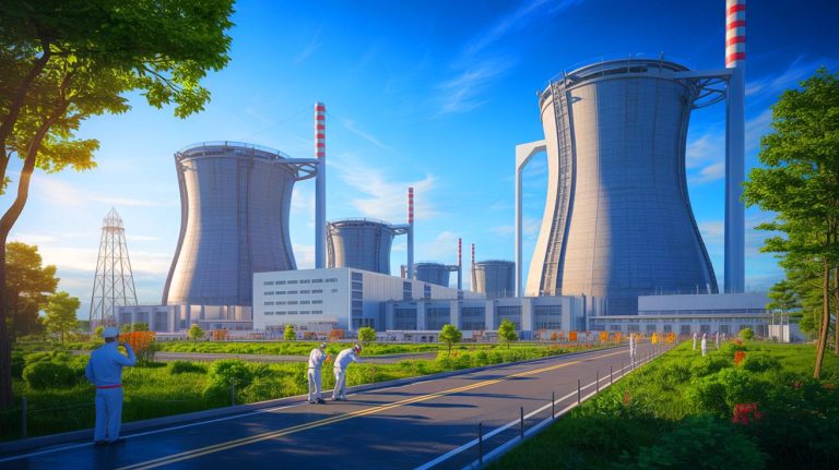 Illustration de la centrale nucléaire de Qinshan, montrant les avancées technologiques chinoises en réacteurs à neutrons rapides.