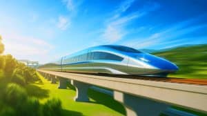 Illustration de l'innovation chinoise avec le train à lévitation magnétique atteignant 600 km/h.