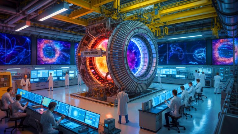 Illustration de sPHENIX, le détecteur explorant les premiers instants de l'Univers après le Big Bang.