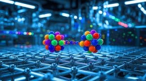 Illustration de l'intrication quantique de deux atomes de phosphore dans du silicium.