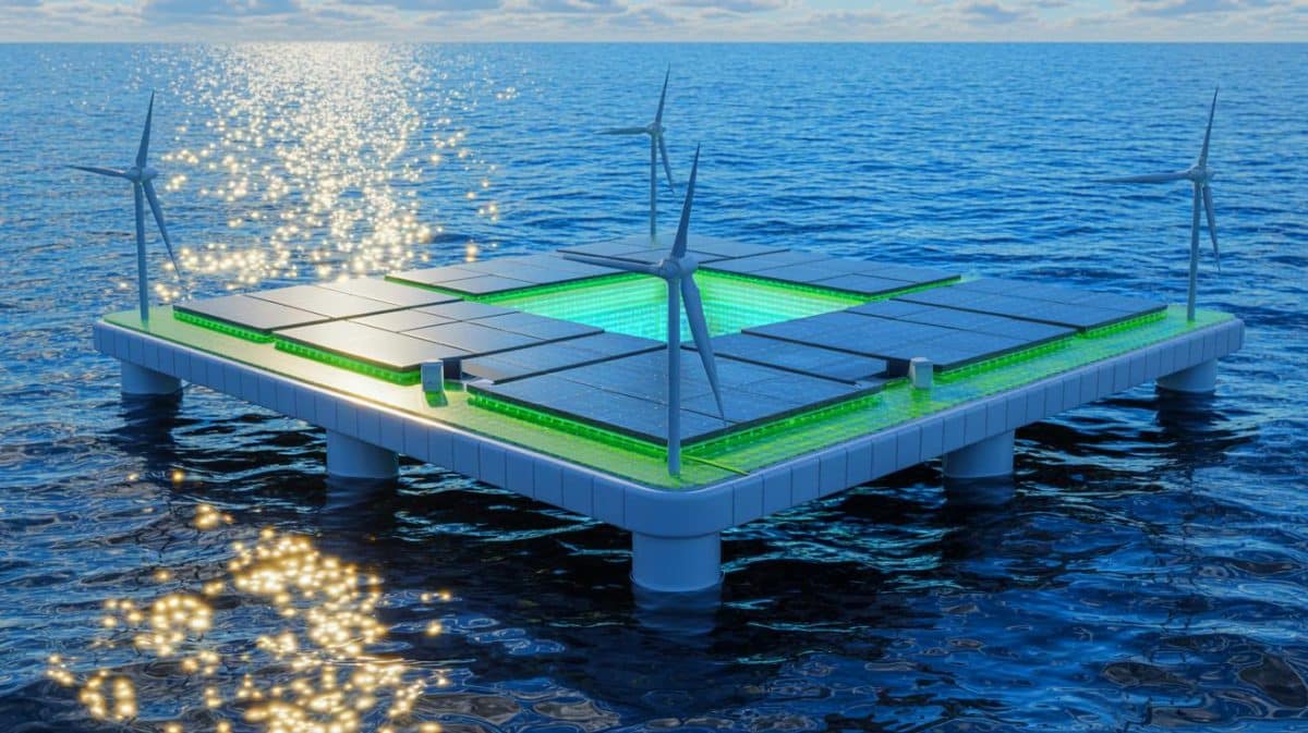 L’eau de mer cache un secret qui bouleverse la production d’énergie et promet une révolution incroyable Illustration de la production d'hydrogène vert à partir de l'eau de mer grâce à un catalyseur innovant.