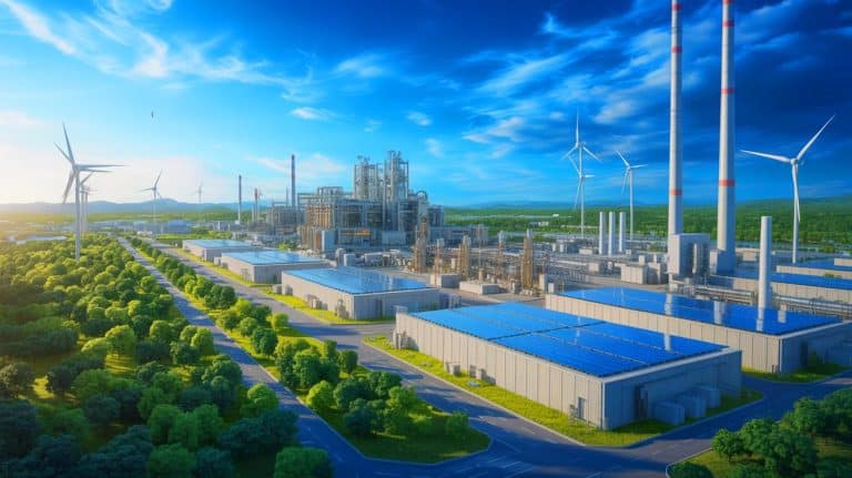 Illustration de l'investissement d'Air Liquide dans l'usine de Yulin pour réduire les émissions de CO₂.